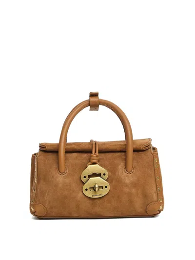 Zanellato Tote Bag Zashmere & Catus Baby Suede In Brown