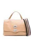 Zanellato Tumbled Leather Small Postina Daily Giorno Bag In Nude