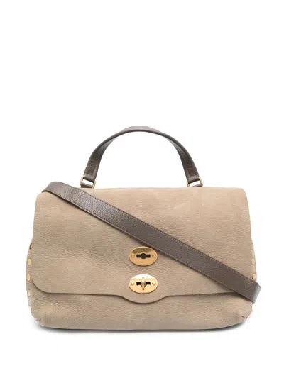 Zanellato Twist-lock Calf Leather Tote Bag In Grau