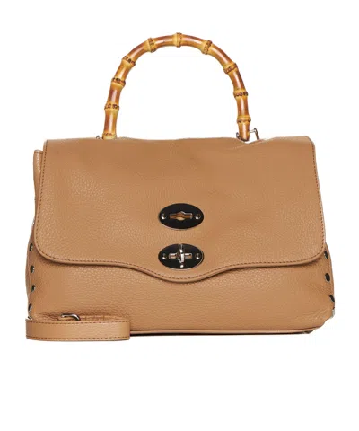 Zanellato Twist Lock Flip Cover Shoulder Bag In Brown