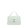 Zanellato White Calf Leather Bos Taurus Shoulder Bag In White