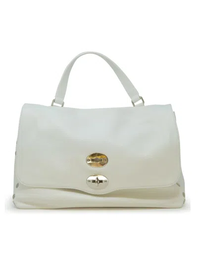 Zanellato White Leather Handbag In Grey
