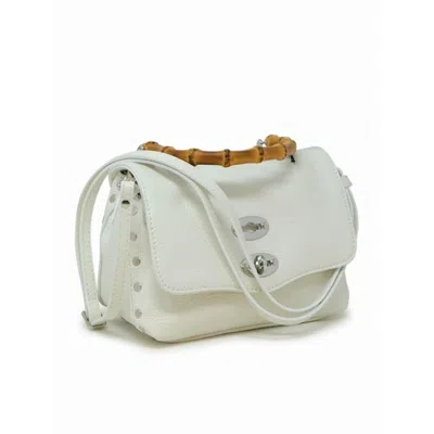 Zanellato White Postina Daily Baby Bamboo Leather Handbag