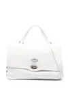 Zanellato Postina Daily Bag In Leather With Studs In White