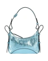 Zanellato Mita Bag In Blue Laminated Leather In Blue