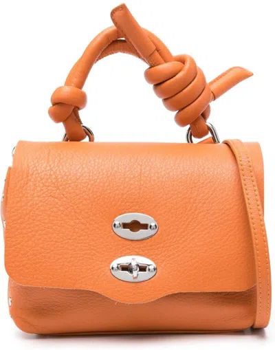 Zanellato Small Postina Piuma Knot Tote Bag In Orange