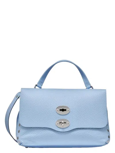 Zanellato Women's Light Blue Hammered Leather Bag