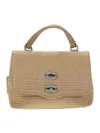 Zanellato Twist Lock Flip Cover Shoulder Bag In Beige