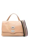 Zanellato Tumbled Leather Small Postina Daily Giorno Bag In Nude