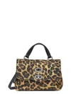 Zanellato Tokyo Baby Animalier Leather Tucked Postman Bag In Animal Print