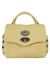 Zanellato Textured Leather Handbag With Flap Closure In Yellow