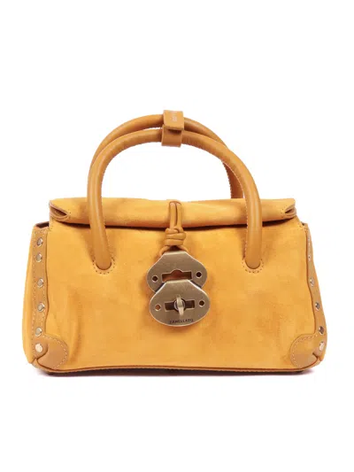 Zanellato Yellow Sole Zashmere Cactus Lambskin Shoulder Bag In Orange