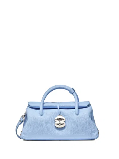 Zanellato Borsa Dotta Centauro Celeste Small In Leather