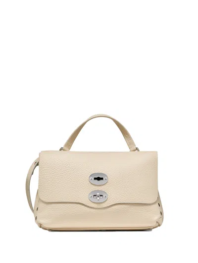 Zanellato Borsa Postina S White Beige Hammered Leather