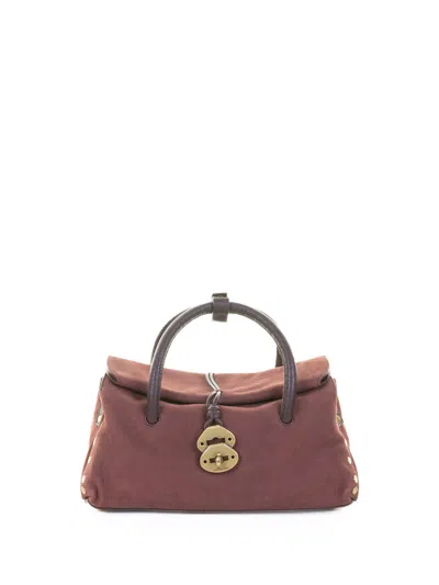 Zanellato Dotta Jones Red Suede Bag With Shoulder Strap