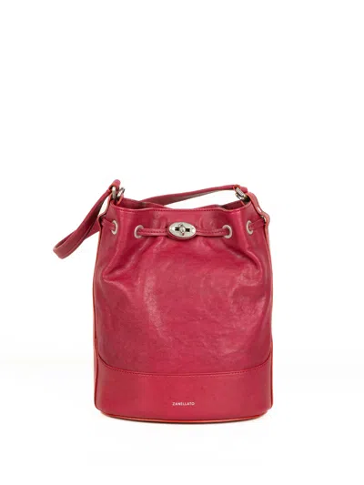 Zanellato Mondà Tobacco Leather Clutch Bag In Red