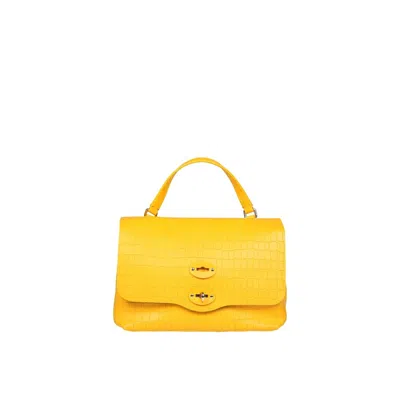 Zanellato Postina S Croco Leather Bag In Yellow