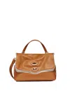 Zanellato Racquet Club Leather Messenger Bag With Shoulder Strap