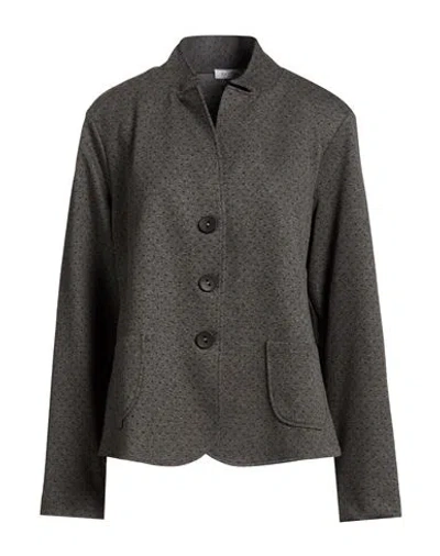 Zanetti 1965 Woman Blazer Charcoal Size 16 Polyester, Cotton, Elastane In Black