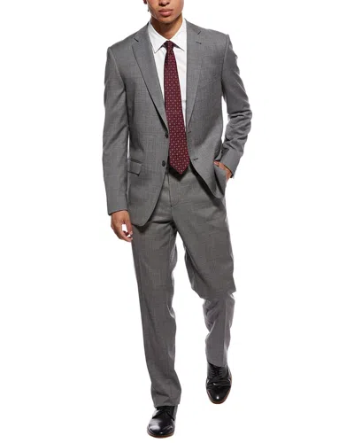 Zanetti 2pc Wool Suit With Flat Front Pant In Gray