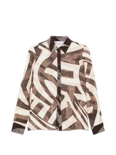 Zanetti Abstract-print Long-sleeve Shirt In Multi