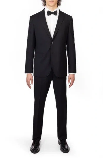 Zanetti Black Trim Fit Mélange Suit