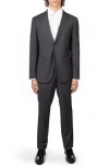 Zanetti Charcoal Trim Fit Mélange Suit