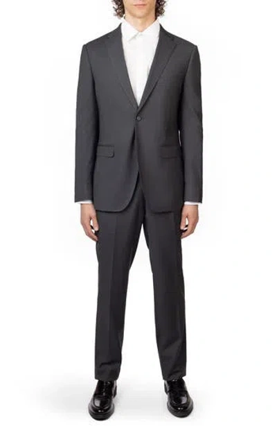 Zanetti Charcoal Trim Fit Mélange Suit