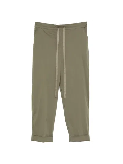 Zanetti Drawstring-fastening Turned-up-cuff Trousers In Green