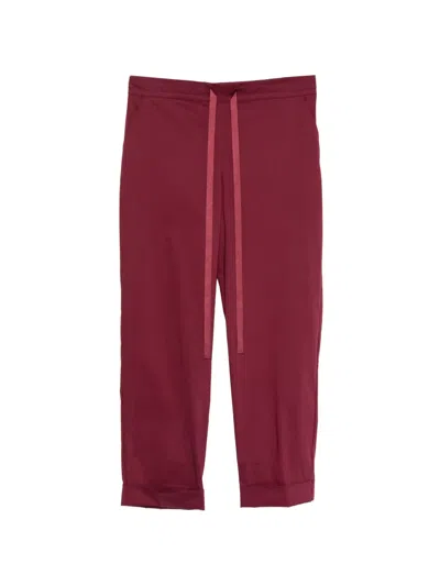 Zanetti Drawstring-waist Cropped Trousers In Red