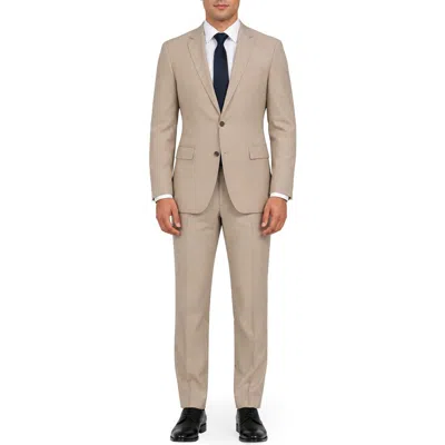 Zanetti Giorgio Modern Fit Wool Suit In Brown