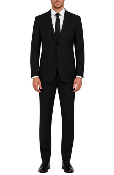 Zanetti Giorgio Modern Fit Wool Suit In Black