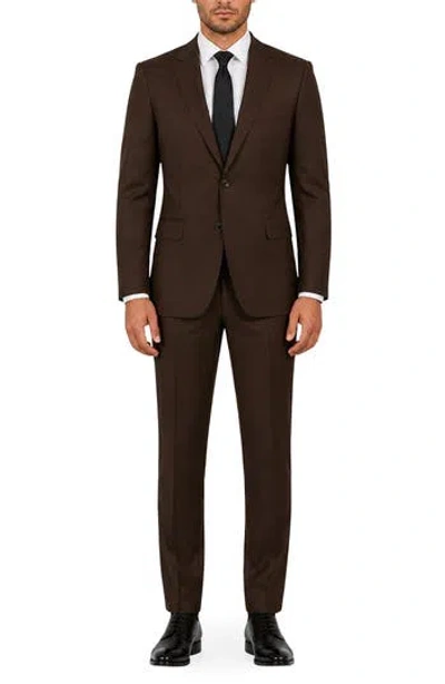 Zanetti Giorgio Modern Fit Wool Suit In Brown