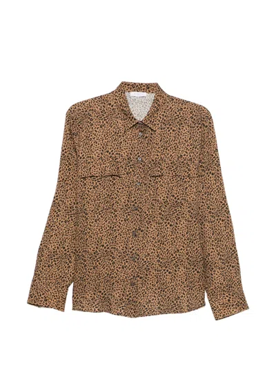 Zanetti Leopard-print Button-down Shirt In Brown
