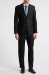 Zanetti Matteo Slim Fit Black Wool Suit In Black