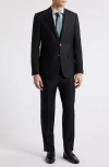 Zanetti Matteo Slim Fit Black Wool Suit In Black