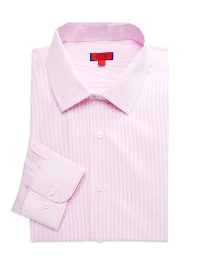 Zanetti Men's Striped Dress Shirt In Pink