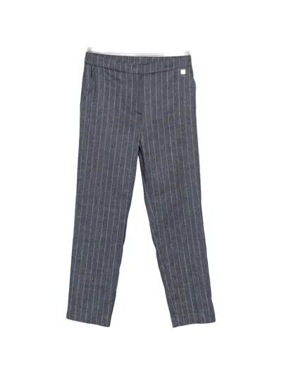 Zanetti Pinstripe-pattern Trousers In Blue