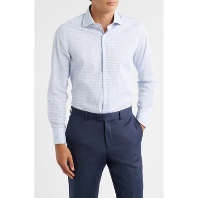 Zanetti Plaid Dress Shirt In Blue