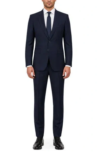Zanetti Romeo Slim Fit Wool Suit In Blue