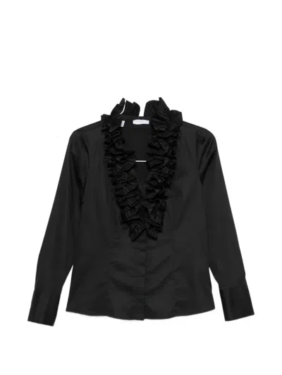 Zanetti Ruffled-trim Long-sleeve Blouse In Multi