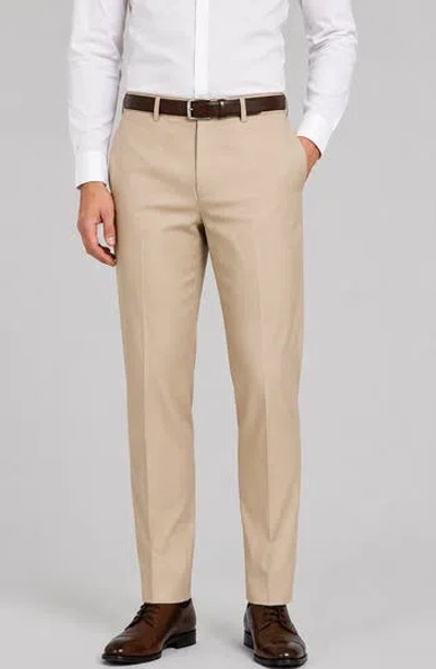 Zanetti Stefano Modern Fit Wool Dress Pants In Brown