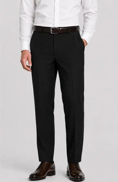 Zanetti Stefano Modern Fit Wool Trousers In Black
