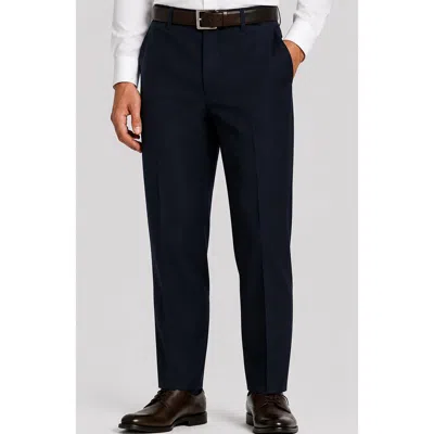 Zanetti Stefano Modern Fit Wool Trousers In Navy