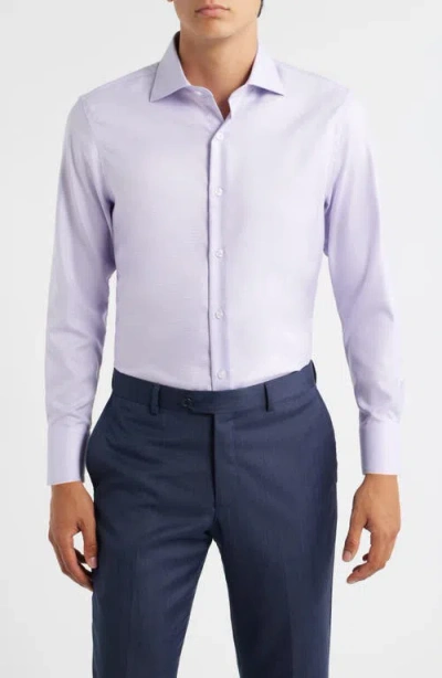 Zanetti Textured Oxford Dress Shirt In Blue