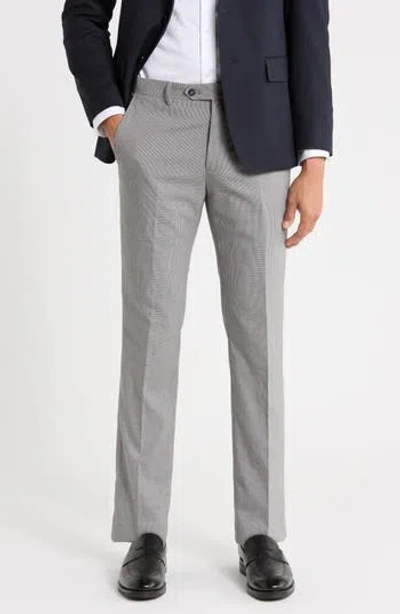 Zanetti Trim Fit Flat Front Trousers In White