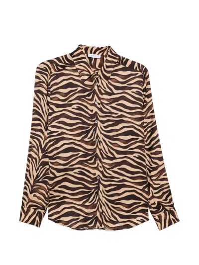 Zanetti Zebra-print Long-sleeve Shirt In Multi