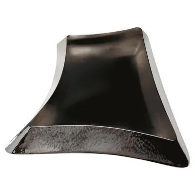 Pre-owned Zanetto Alegria 2 Silver Brass And Leather Vide Poche In Black