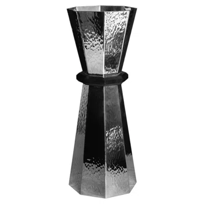 Pre-owned Zanetto Alegria Faceted Silver Brass Pitcher In Black