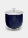 Zanetto Aquarius Enamelled Silver-plated Ice Bucket  Abask Luxury Gift In  Navy And Silver